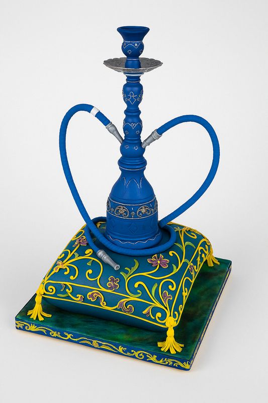 Majestic Blue Hookah Cushion Cake