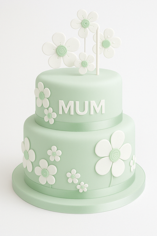 Mint Green Floral Mum Cake