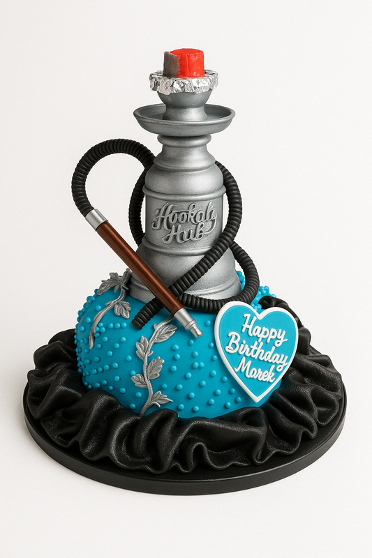 Modern Metallic Hookah Cake
