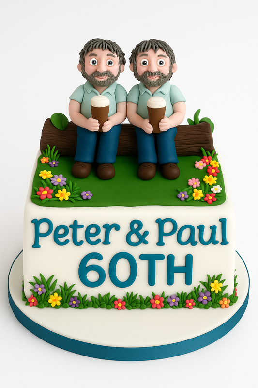Cheers to 60! Twin Celebration Cake