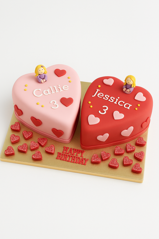 Sweetheart Twin Birthday Cake