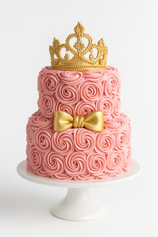 Golden Rose Crown Cake