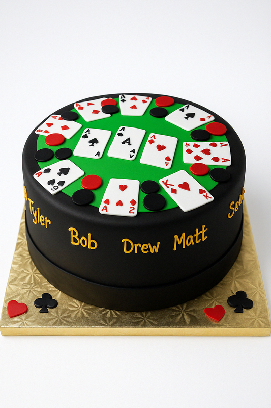 Poker Night Round Cake