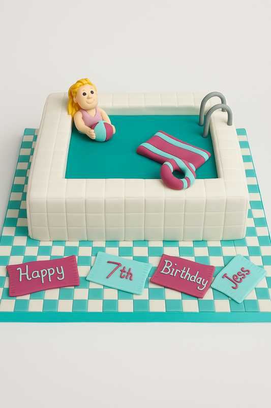 Poolside Fun Birthday Cake