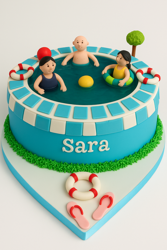 Family Pool Party Cake