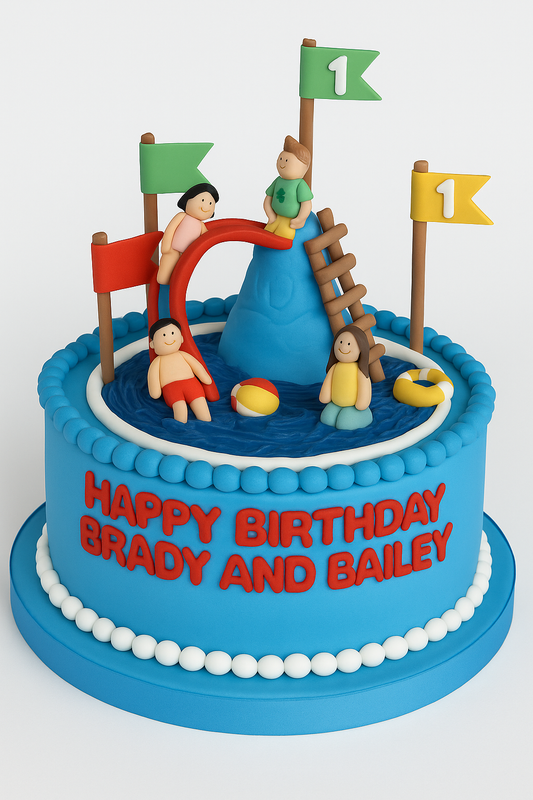 Water Park Birthday Cake