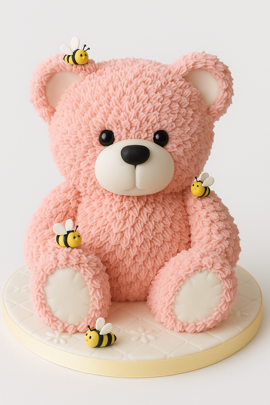 Pink Teddy & Bumblebee Cake