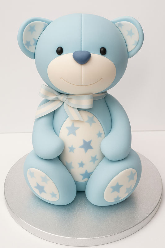 Starry Blue Teddy Cake