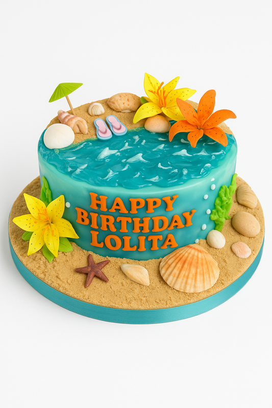 Seaside Escape Birthday Cake
