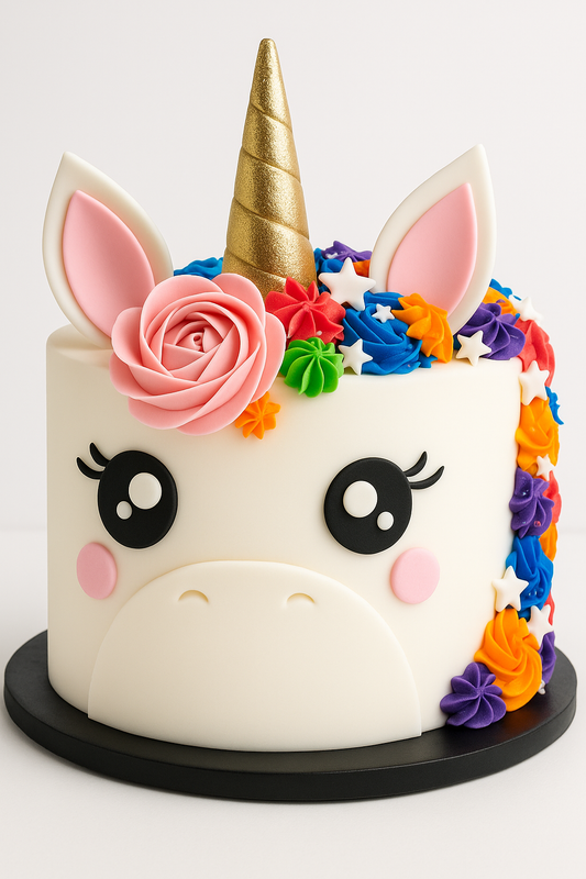 Rainbow Star Unicorn Cake