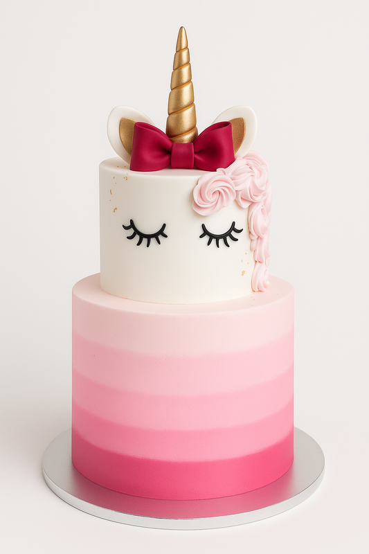 Pink Ombre Unicorn Cake