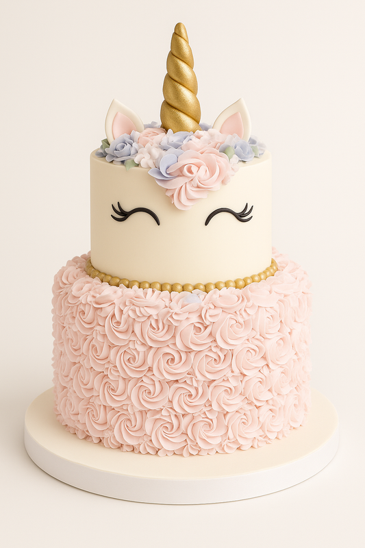 Pastel Rosette Unicorn Cake