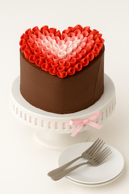 Chocolate Ombre Heart Cake