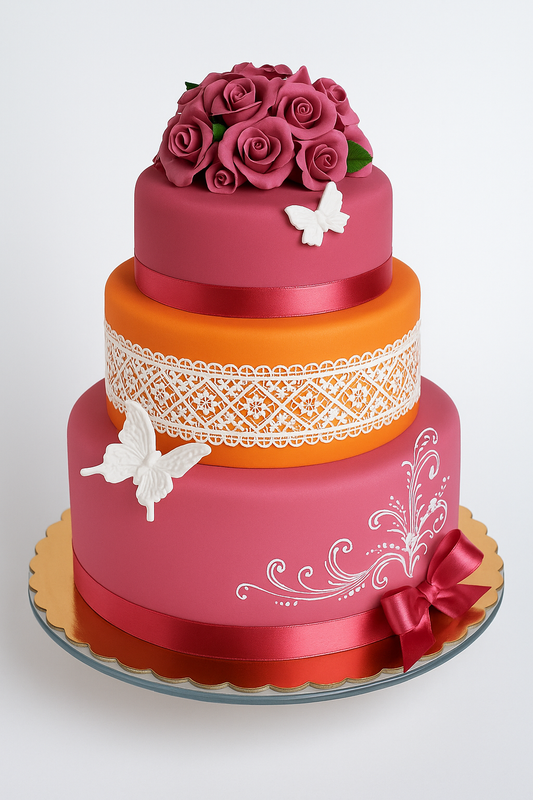 Regal Bloom Butterflies Cake