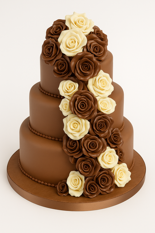 Mocha Rose Cascade Cake