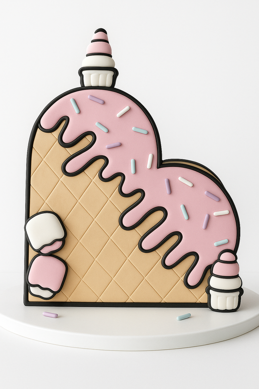 Ice Creams Heart Cake