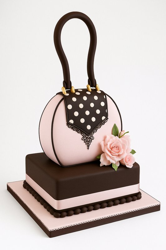 Polka Dot Rose Bag Cake