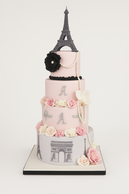 Parisian Elegance Tier Cake