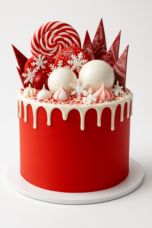 Red Drip Christmas Delight Cake