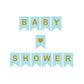 Baby Shower Bunting – Blue & Gold Banner Theme