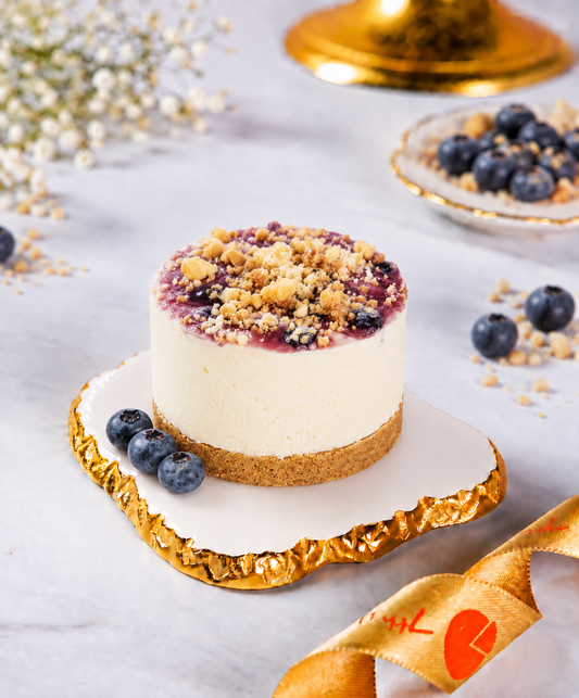 Blueberry Crumble Mini Cold Cheesecake