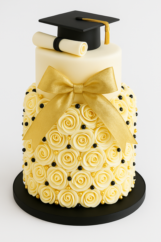 Golden Glory Graduation Cake