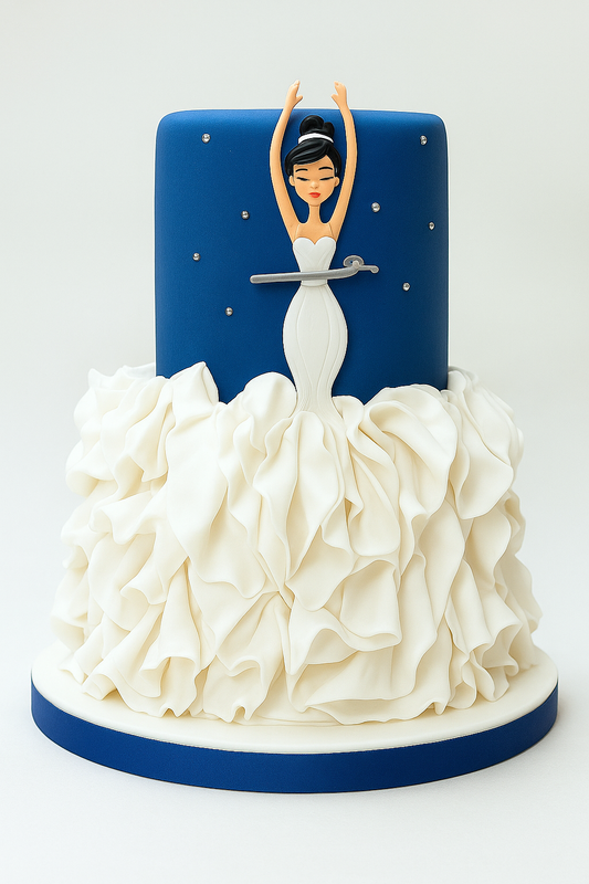 Diva in Blue Ruffle Cake