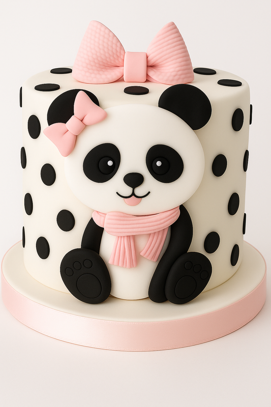Pretty Panda Polka Cake