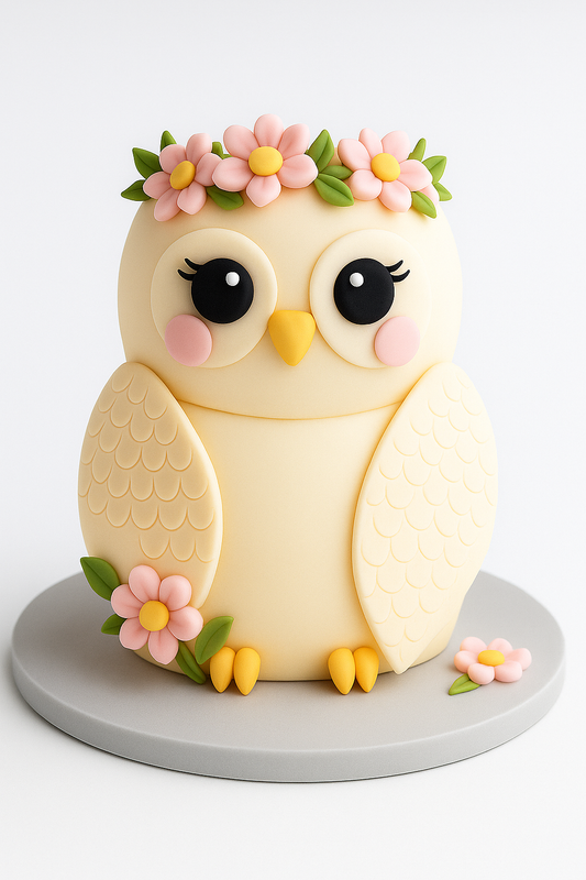 Floral Tiara 3D Owl Cake