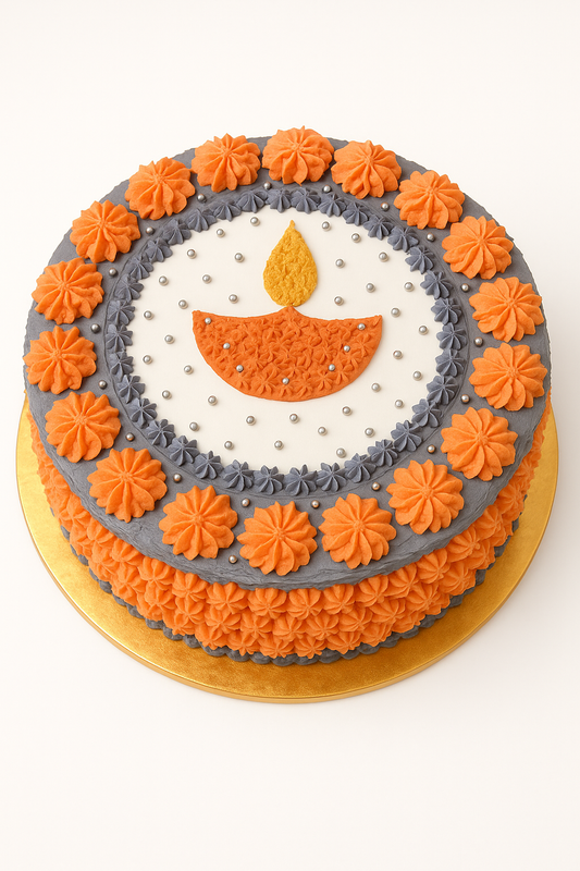 Diya Buttercream Diwali Cake