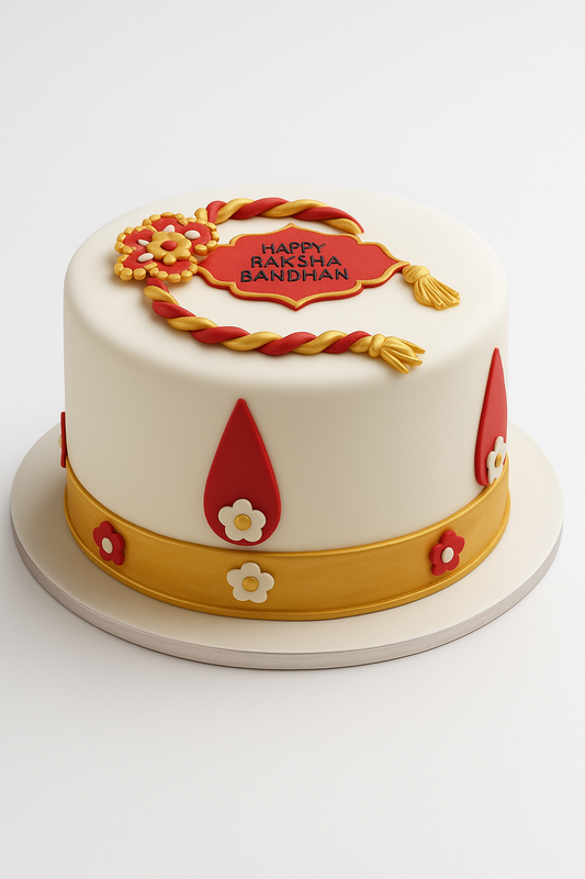 Red & Gold Rakhi Cake