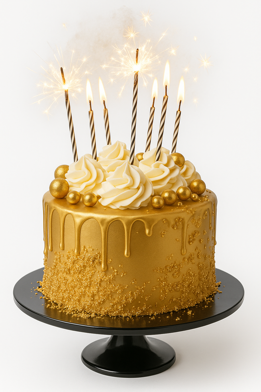 Sparkling Glitter & Gold Festive Cake