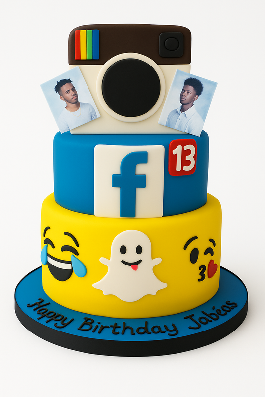 Social Star Photo Birthday Cake