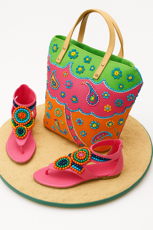 Boho Chic Sandals & Tote Cake