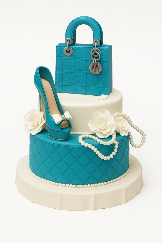 Teal Couture Cake