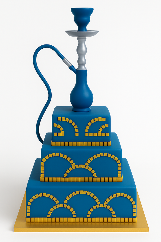 Mosaic Blue Hookah Cake