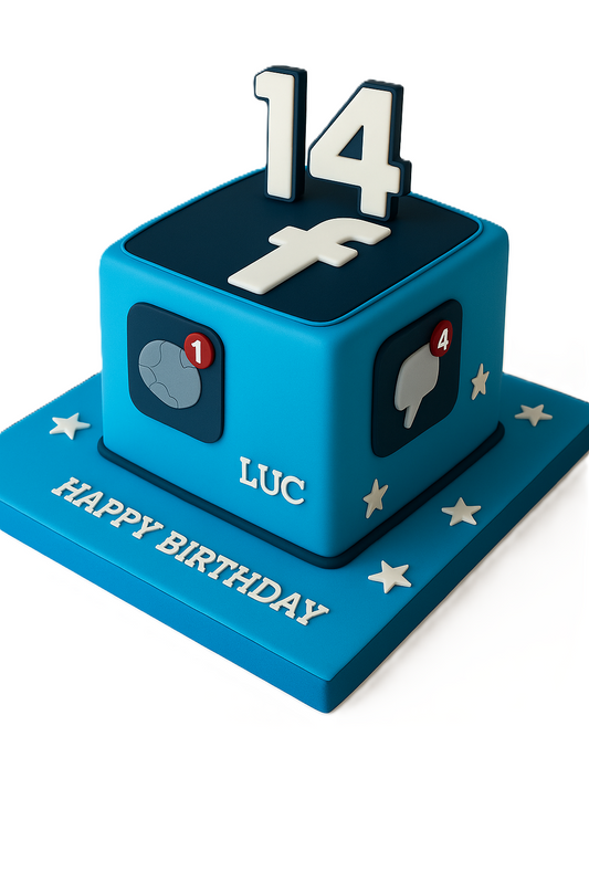 Facebook Cube Birthday Cake