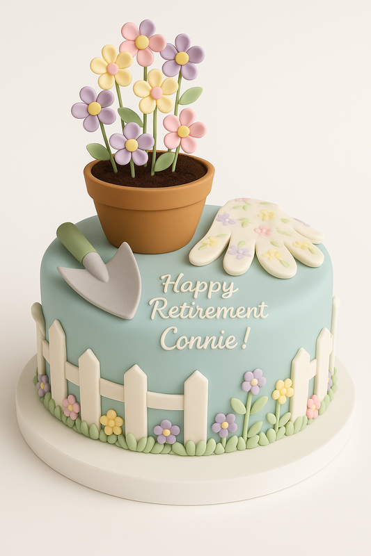 Gardening Theme Retirement Cake