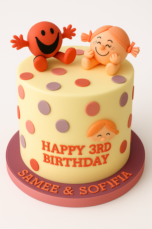 Mr. Happy & Little Miss Birthday Cake