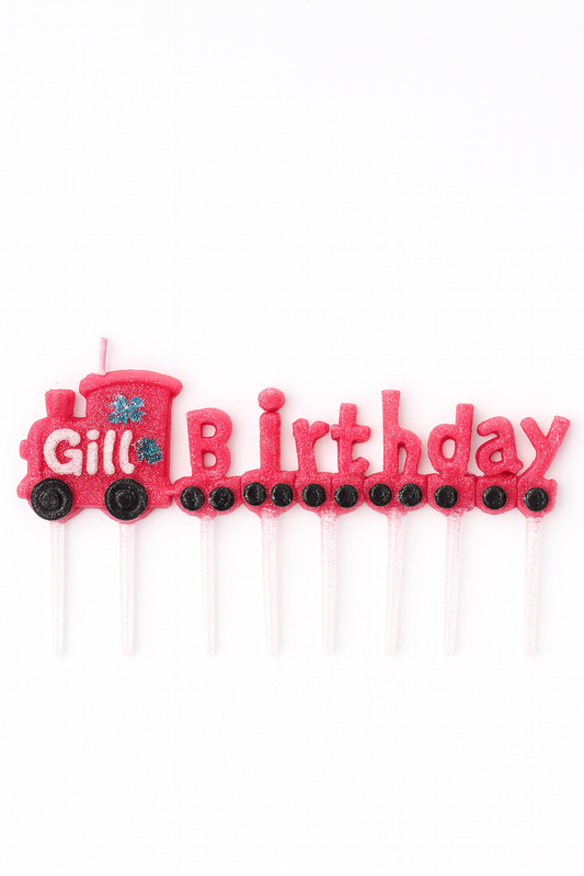 Happy Birthday Girl Letter Candles – Pink