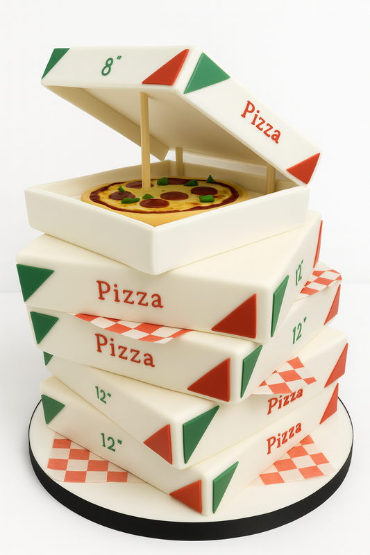 Pizza Box Fondant Cake
