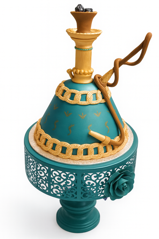 Royal Teal & Gold Hookah Cake