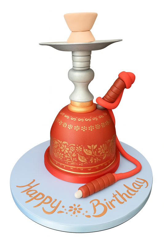 Regal Red Floral Hookah Cake