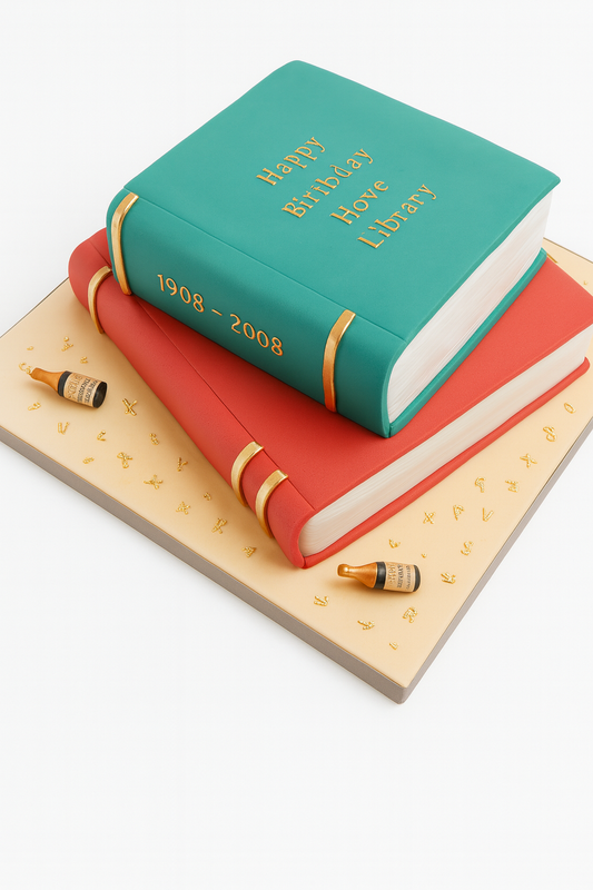 Stacked Library Book Cake