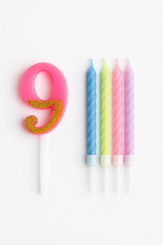 Number Birthday Candle Set with Spiral Candles