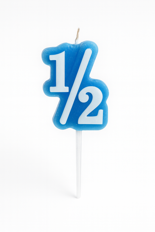 1/2 Half Birthday Candle