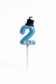 Number Birthday Candle – Blue with Hat & Bow