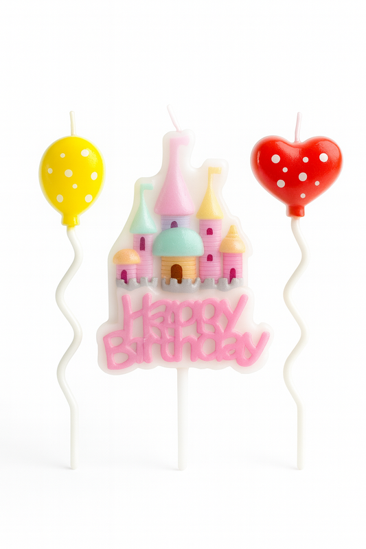Castle & Balloon Birthday Candle Set