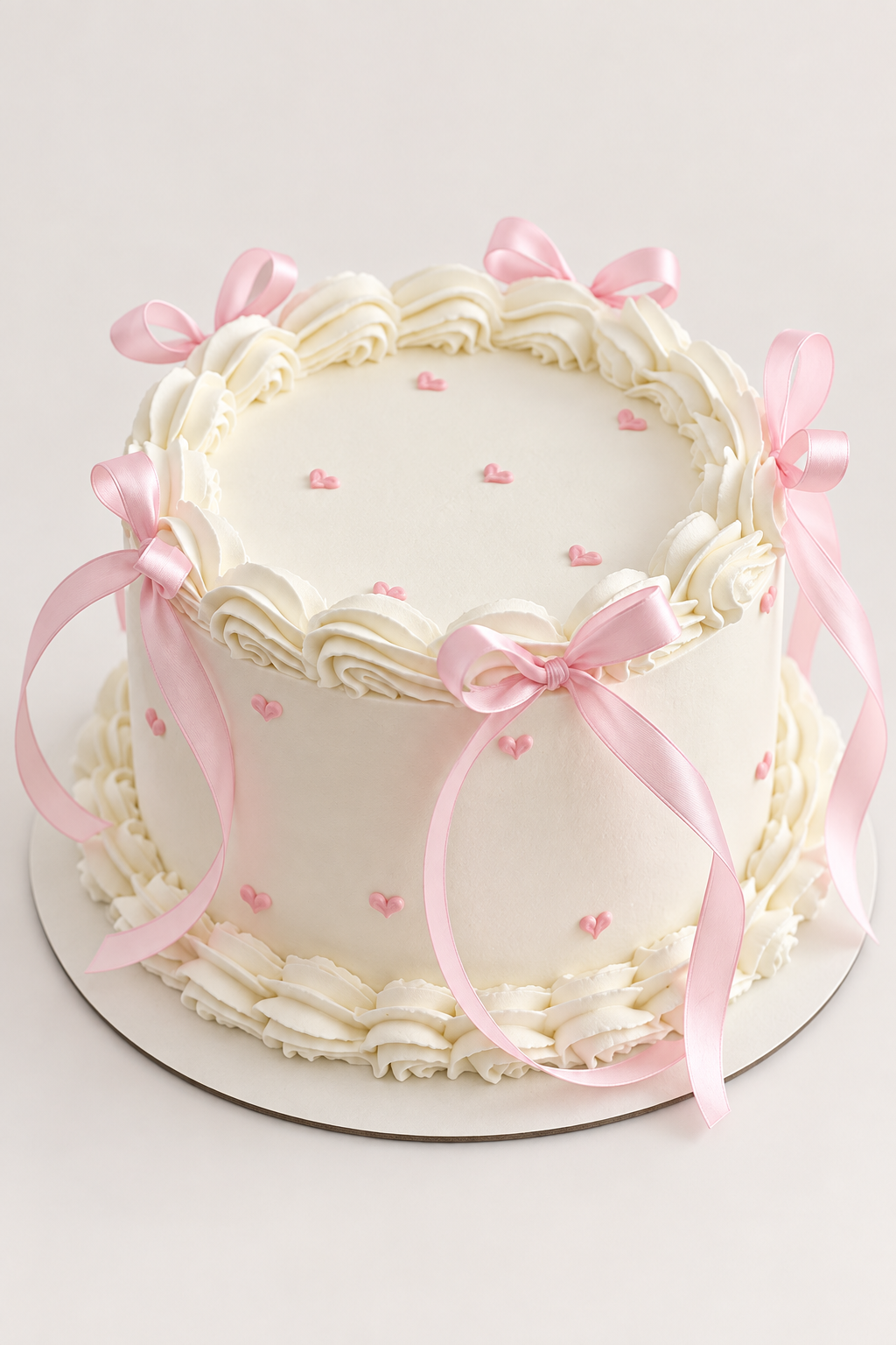 Pink Bow Sweetheart Vintage Cake