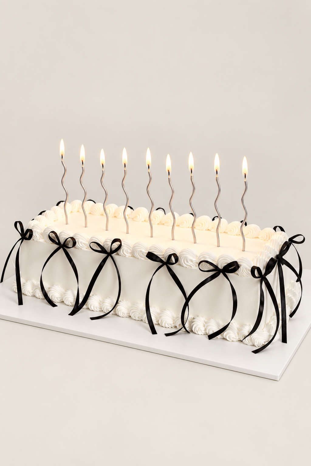 Black Bow Candle Bar Cake